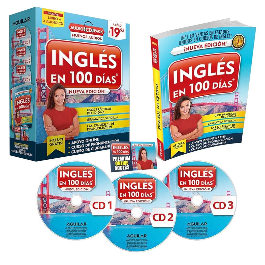 Inglés En 100 Días Audio Pack Libro 3 Cds Audio Bono Karly Cursos Digitales 6406